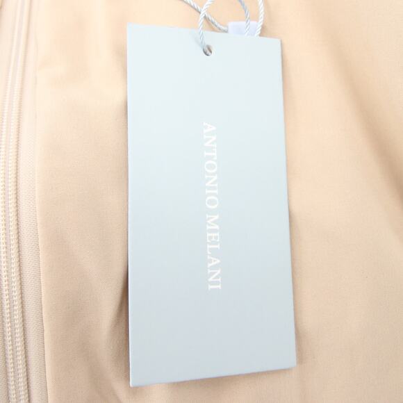 Antonio Melani Jumpsuit Champagne Beige Velvet Long Sleeve V Neck Wrap Tie 0 - Picture 9 of 12